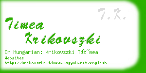 timea krikovszki business card